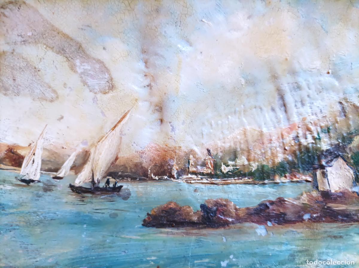 Arte: Oleo sobre concha .S.XIX.Madreperla. - Foto 16