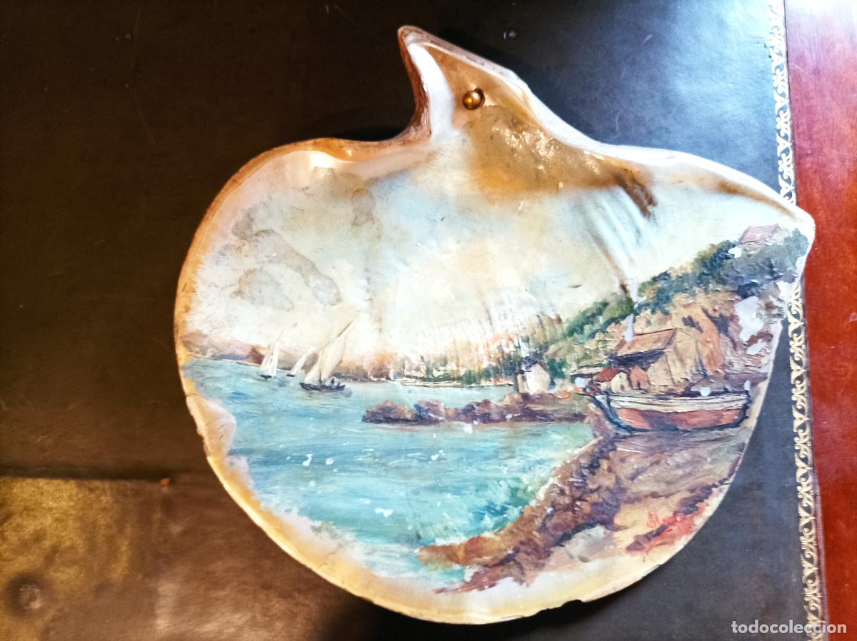 Arte: Oleo sobre concha .S.XIX.Madreperla. - Foto 19