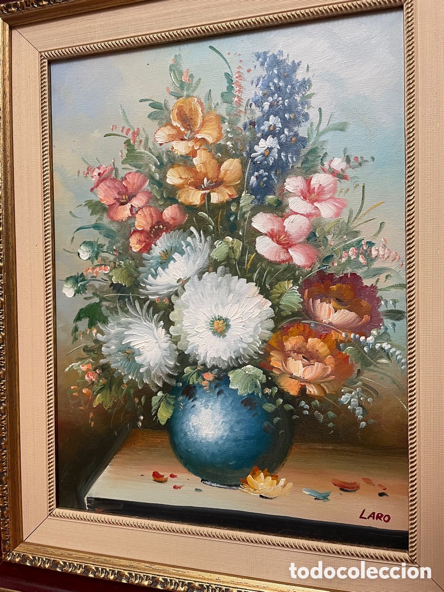 Arte: Cuadros &oacute;leo, bodeg&oacute;n, firmado Laro - Foto 4