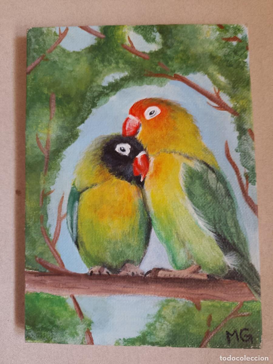 Arte: ACR&Iacute;LICO EN LIENZO,PAJAROS - Foto 1