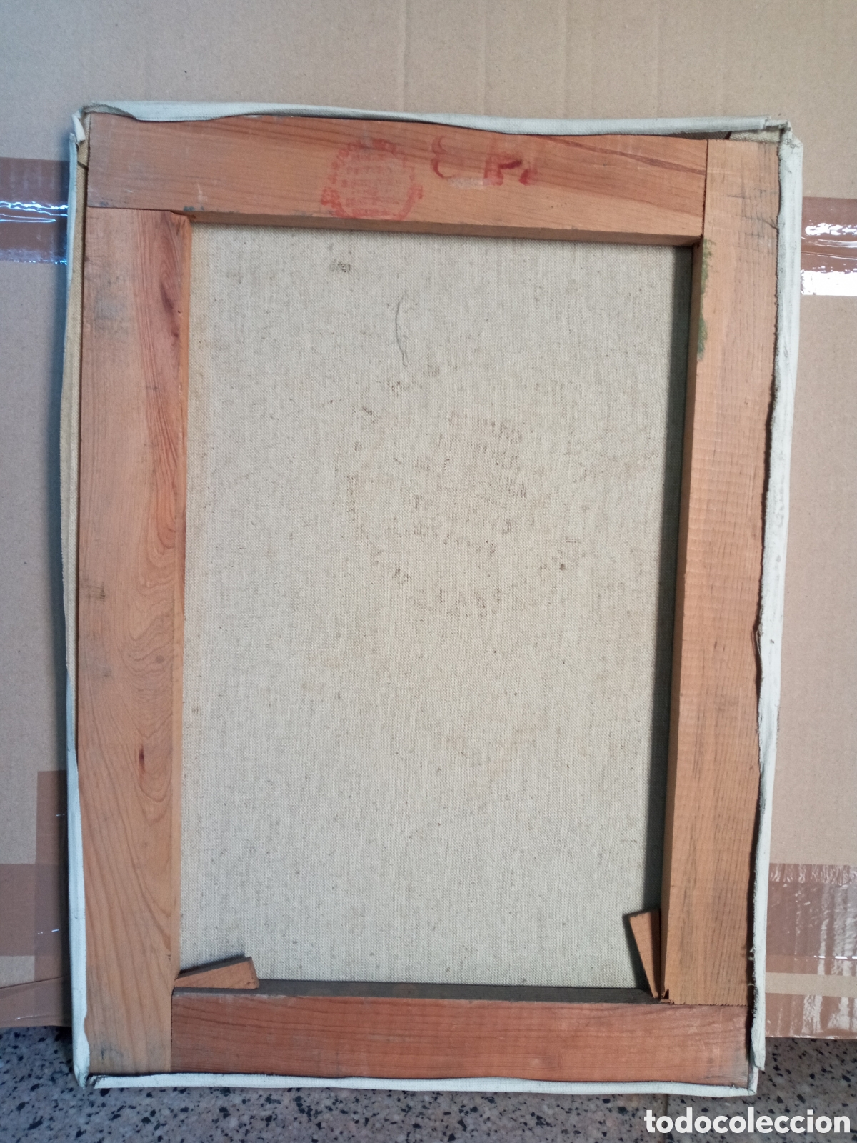 Arte: ANTIGUO CUADRO PINTADO AL &Oacute;LEO. - Foto 4