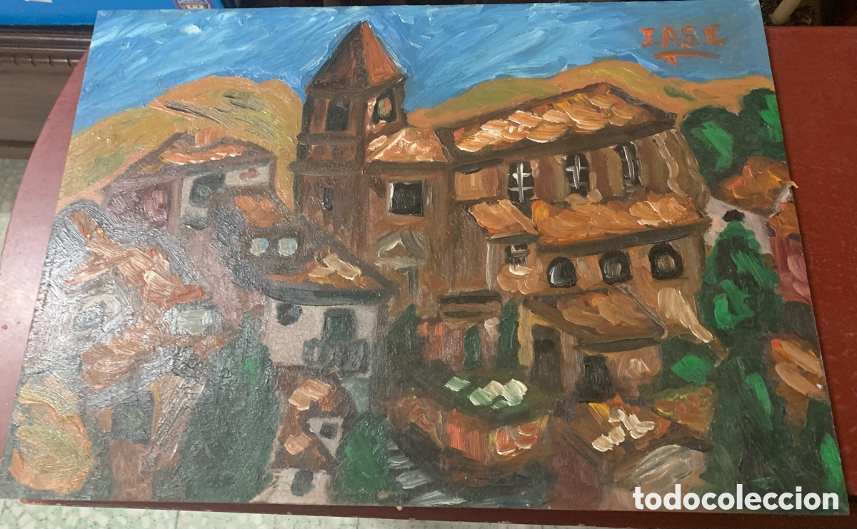 Arte: Cuadro pueblo con firma - Foto 2