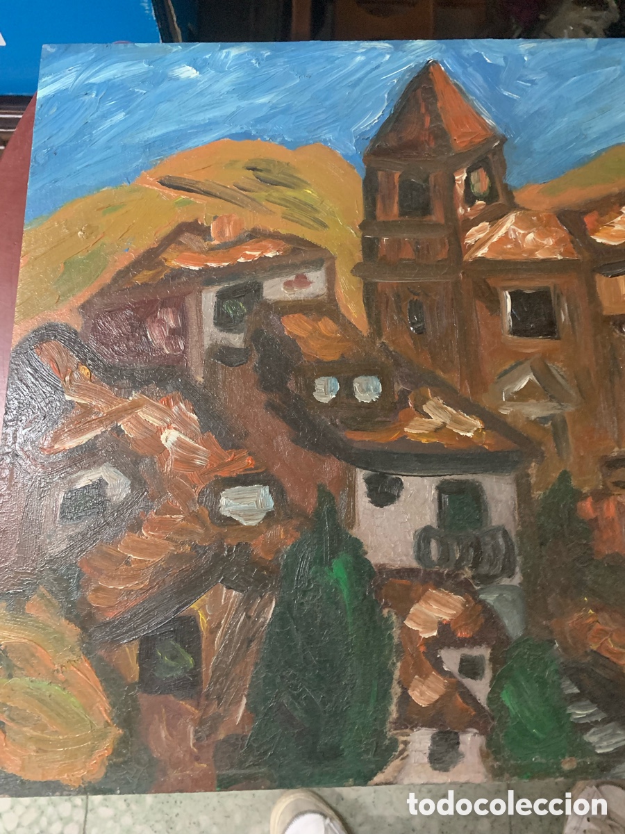 Arte: Cuadro pueblo con firma - Foto 3
