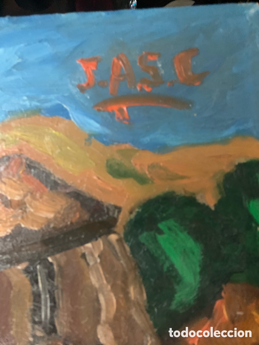 Arte: Cuadro pueblo con firma - Foto 6