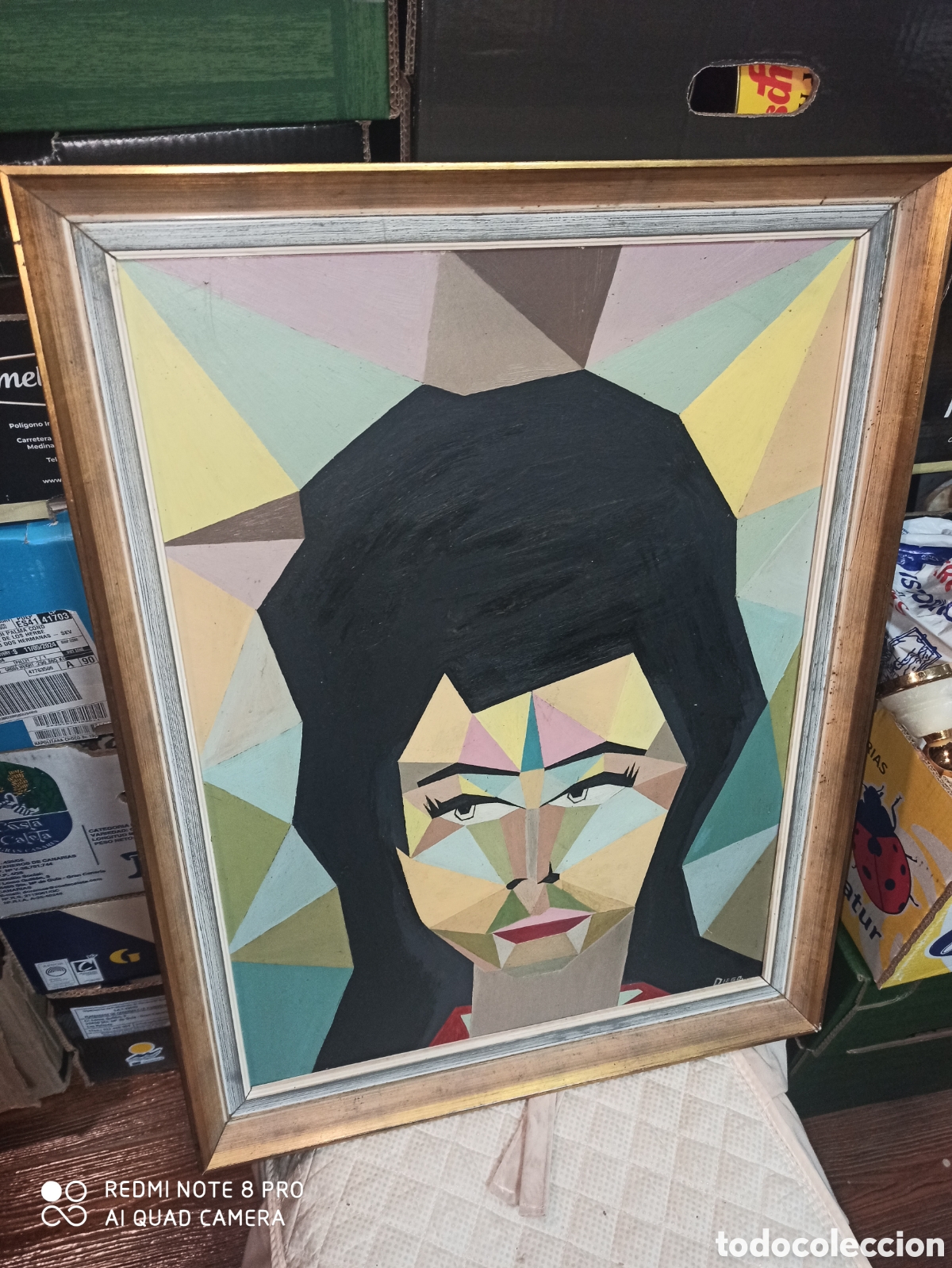 Arte: Pintura cubista en tabla - Foto 1