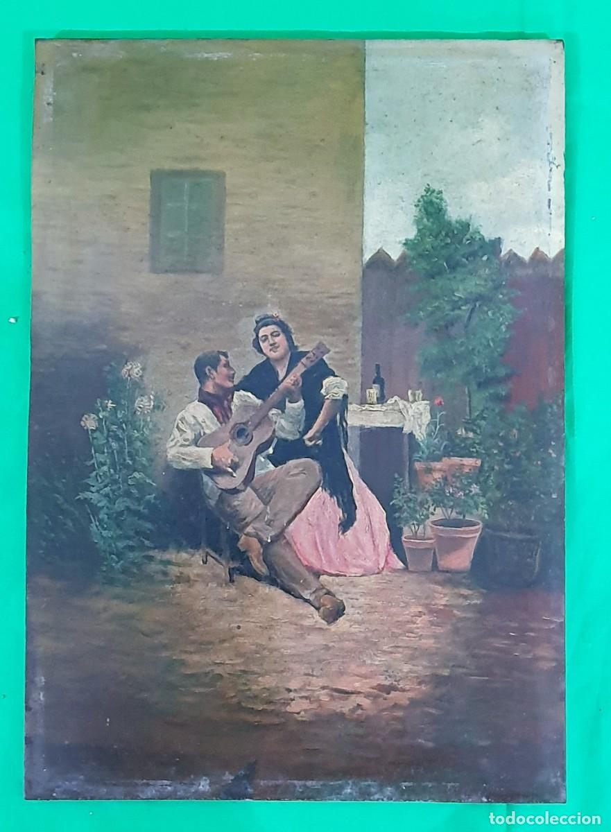 Arte: -Oleo antiguo sobre lienzo - Foto 2