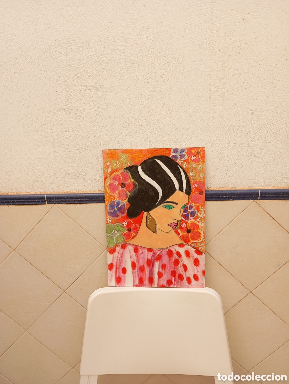 Arte: cuadro sevillana sobre tabla - Foto 2