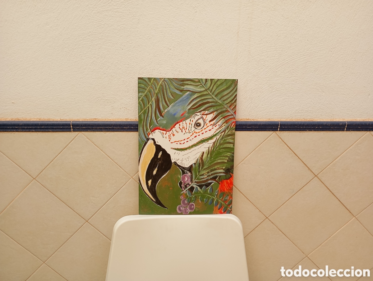 Arte: Pintura loro sobre tabla - Foto 4