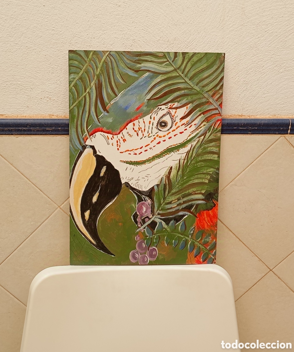 Arte: Pintura loro sobre tabla - Foto 2
