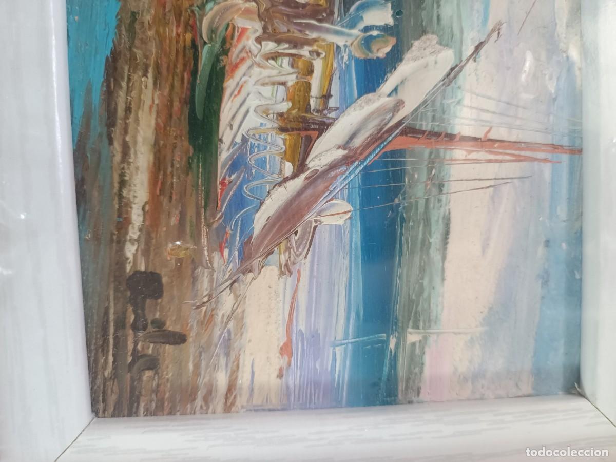 Arte: CUADRO OLEO SOBRE LIENZO / BARCAS DE PESCA - Foto 2