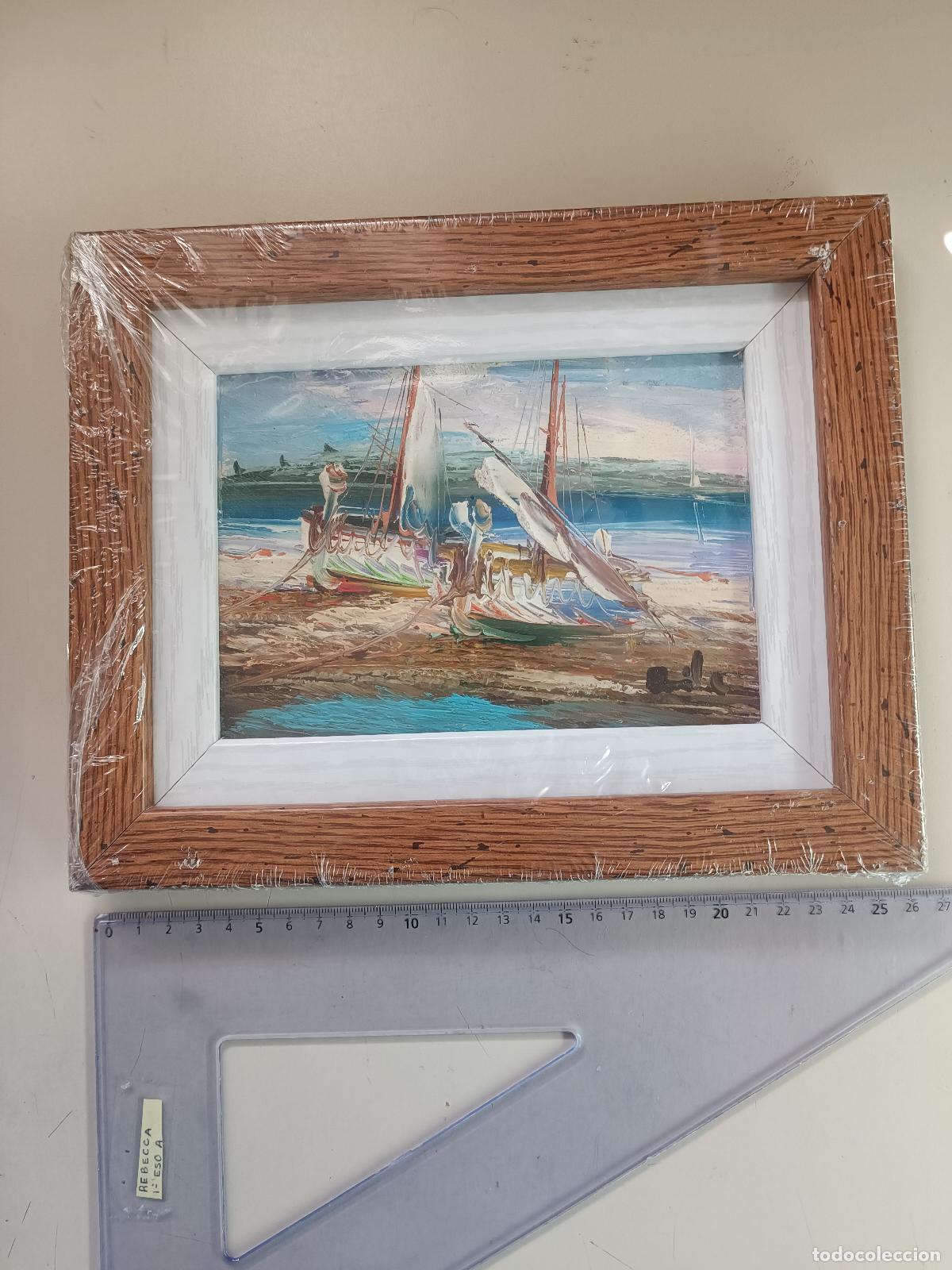 Arte: CUADRO OLEO SOBRE LIENZO / BARCAS DE PESCA - Foto 4