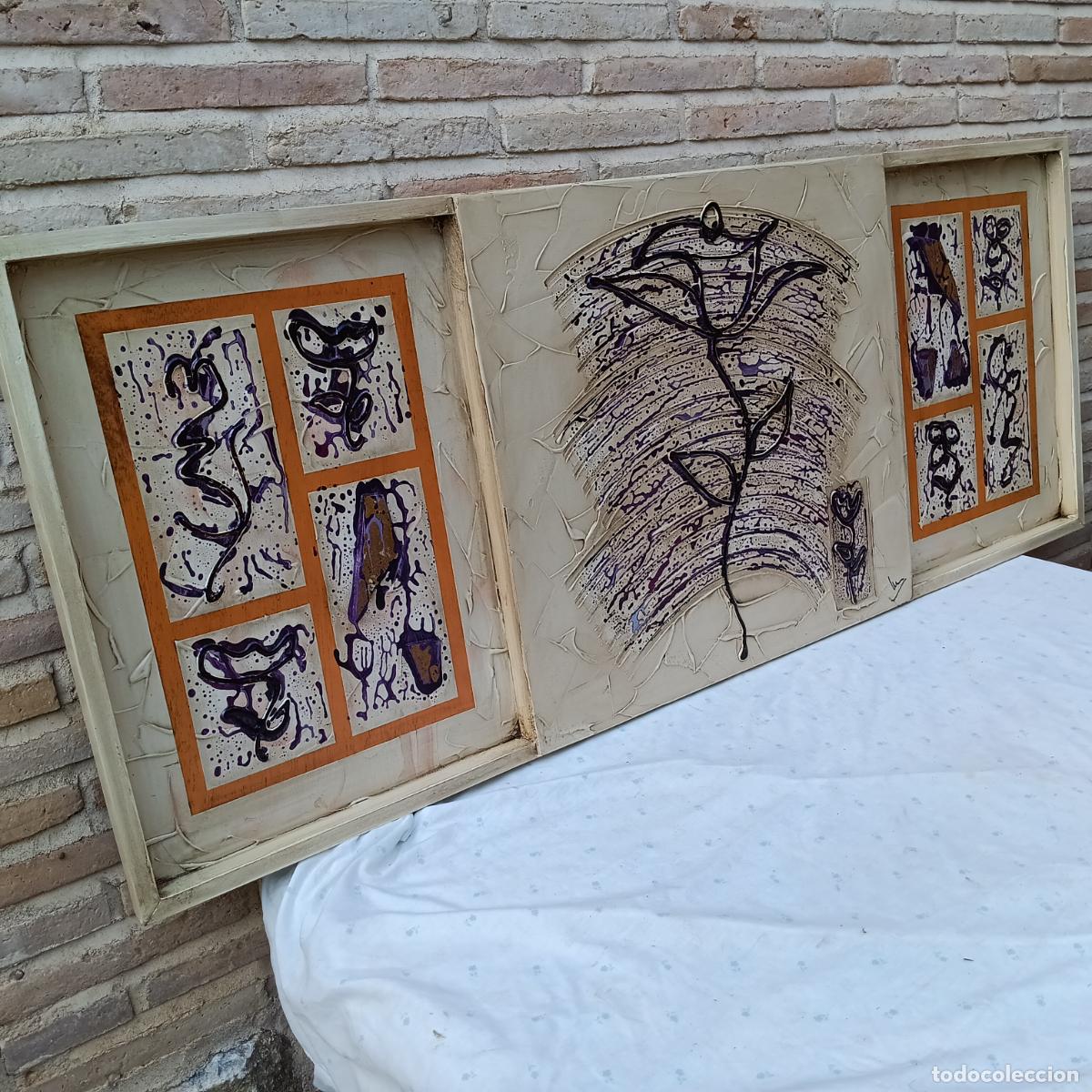 Arte: CUADRO ABSTRACTO PINTADO AL OLEO SOBRE MADERA. - Foto 2