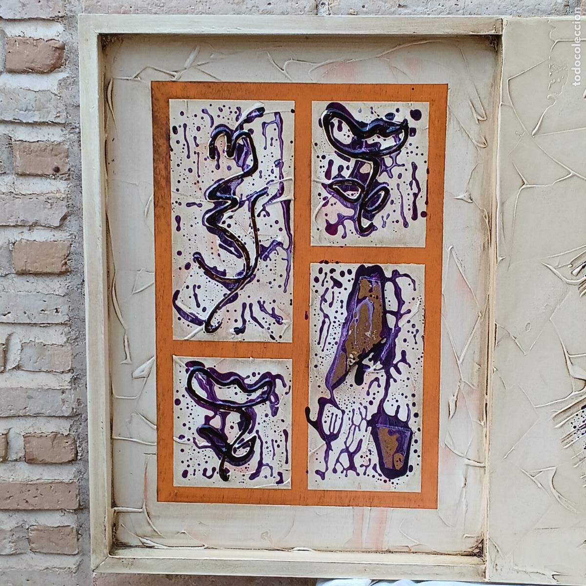 Arte: CUADRO ABSTRACTO PINTADO AL OLEO SOBRE MADERA. - Foto 7