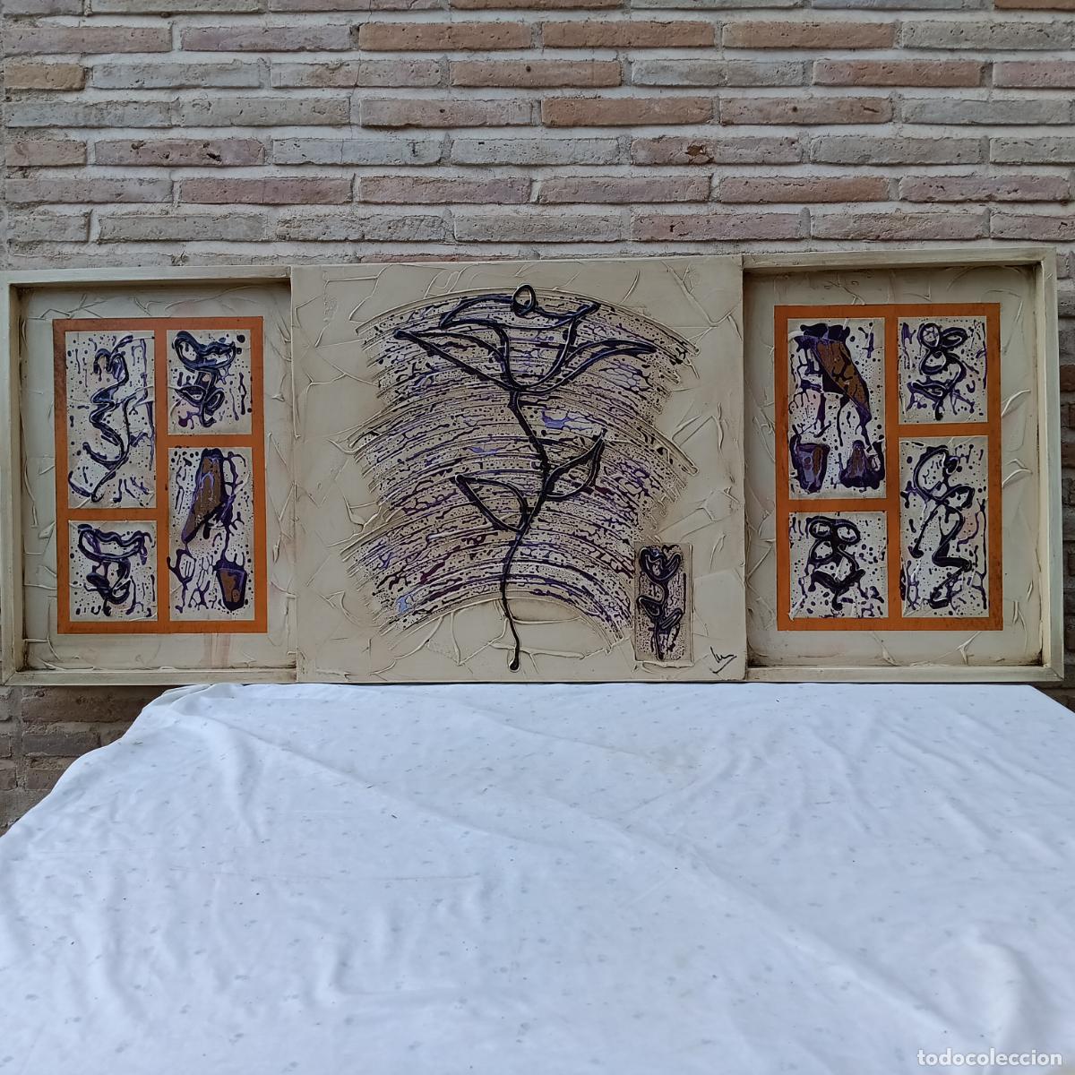 Arte: CUADRO ABSTRACTO PINTADO AL OLEO SOBRE MADERA. - Foto 9