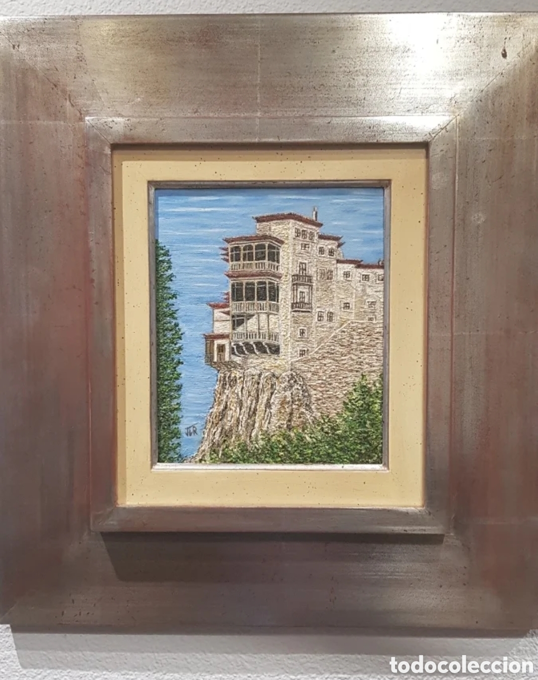 Arte: &Oacute;leo. Con marco de madera y pan de plata - Foto 1