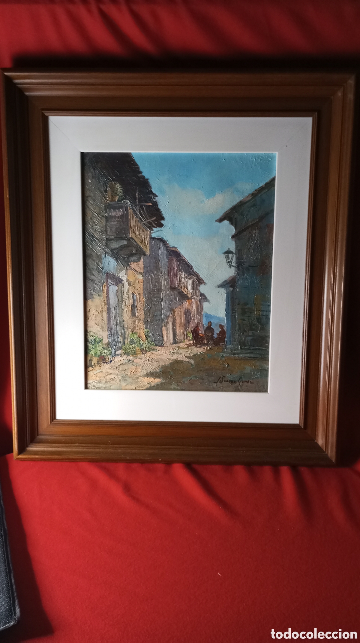 Arte: &Oacute;leo sobre Lienzo &rdquo;Piedrah&iacute;ta (&Aacute;vila)&rdquo; - JOS&Eacute; SU&Aacute;REZ G&Oacute;MEZ (1935-2024) - Impresionismo / Enmarcado