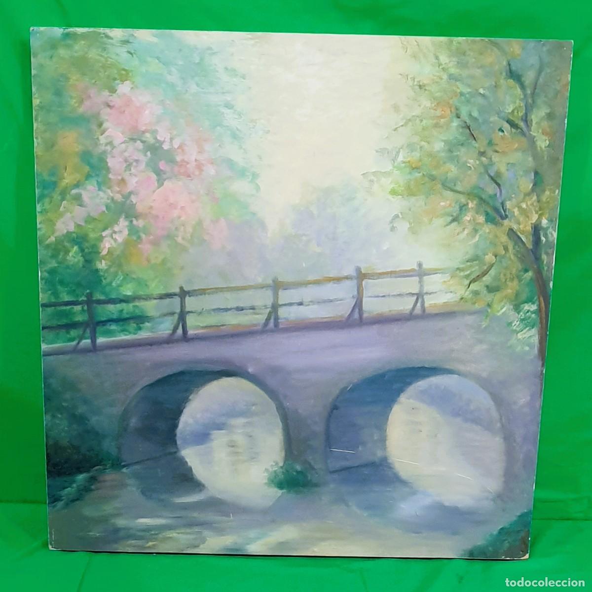 Arte: Oleo sobre tabla , puente - Foto 1