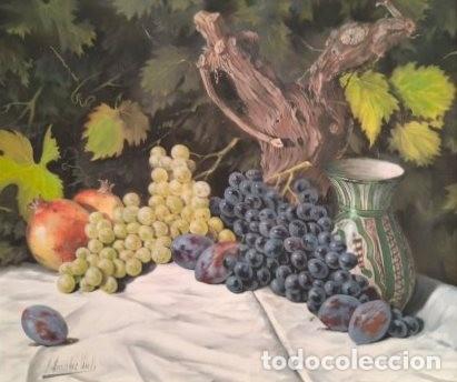 Arte: CUADRO DE J. HERN&Aacute;NDEZ &Uacute;BEDA (&ldquo;BODEG&Oacute;N CON UVAS Y CER&Aacute;MICA&rdquo;)