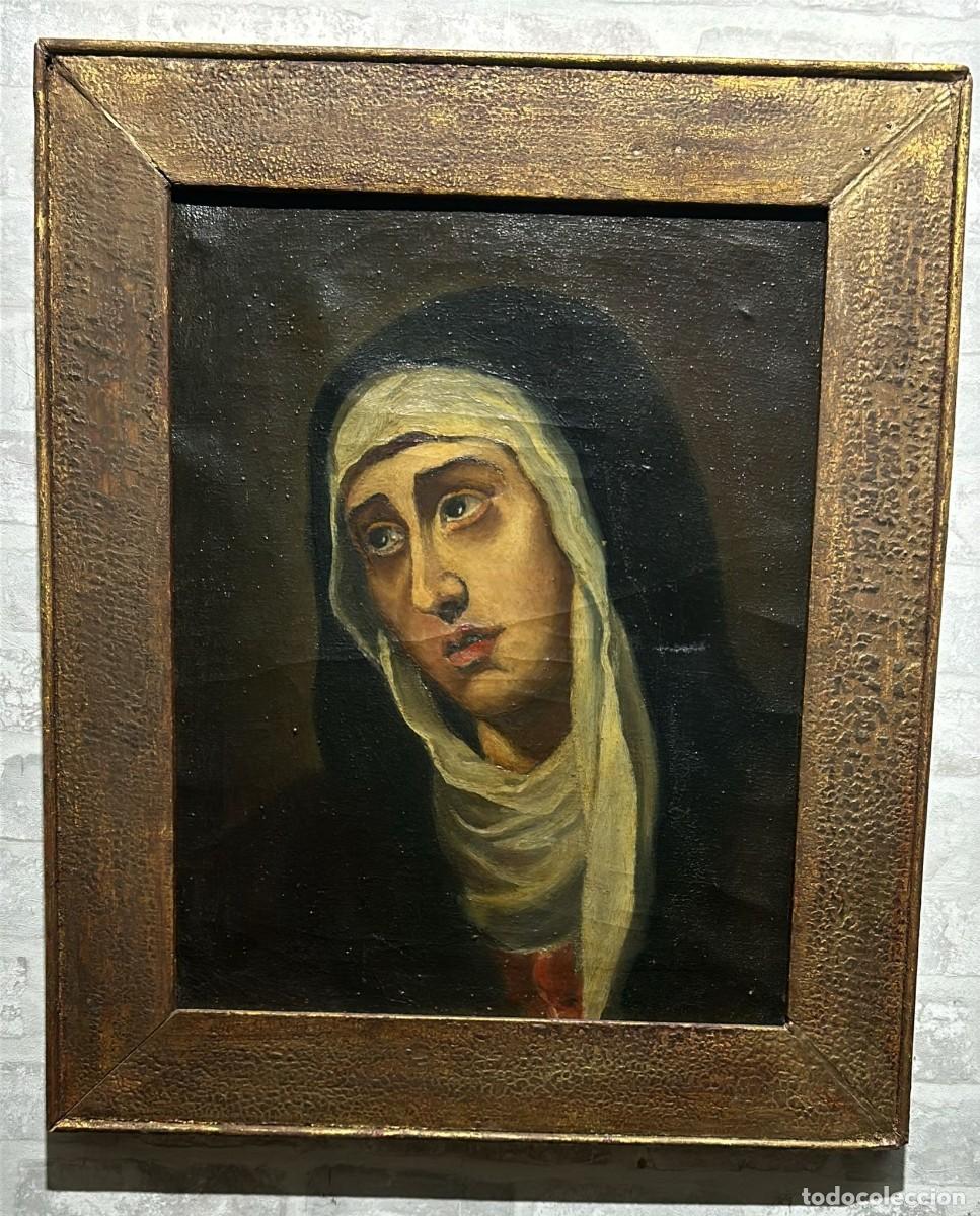 Art: OLEO SOBRE LIENZO DE UNA DOLOROSA ANTIGUO DE 63 X 53 CMS. Y EL OLEO 38 X 48 CMS.