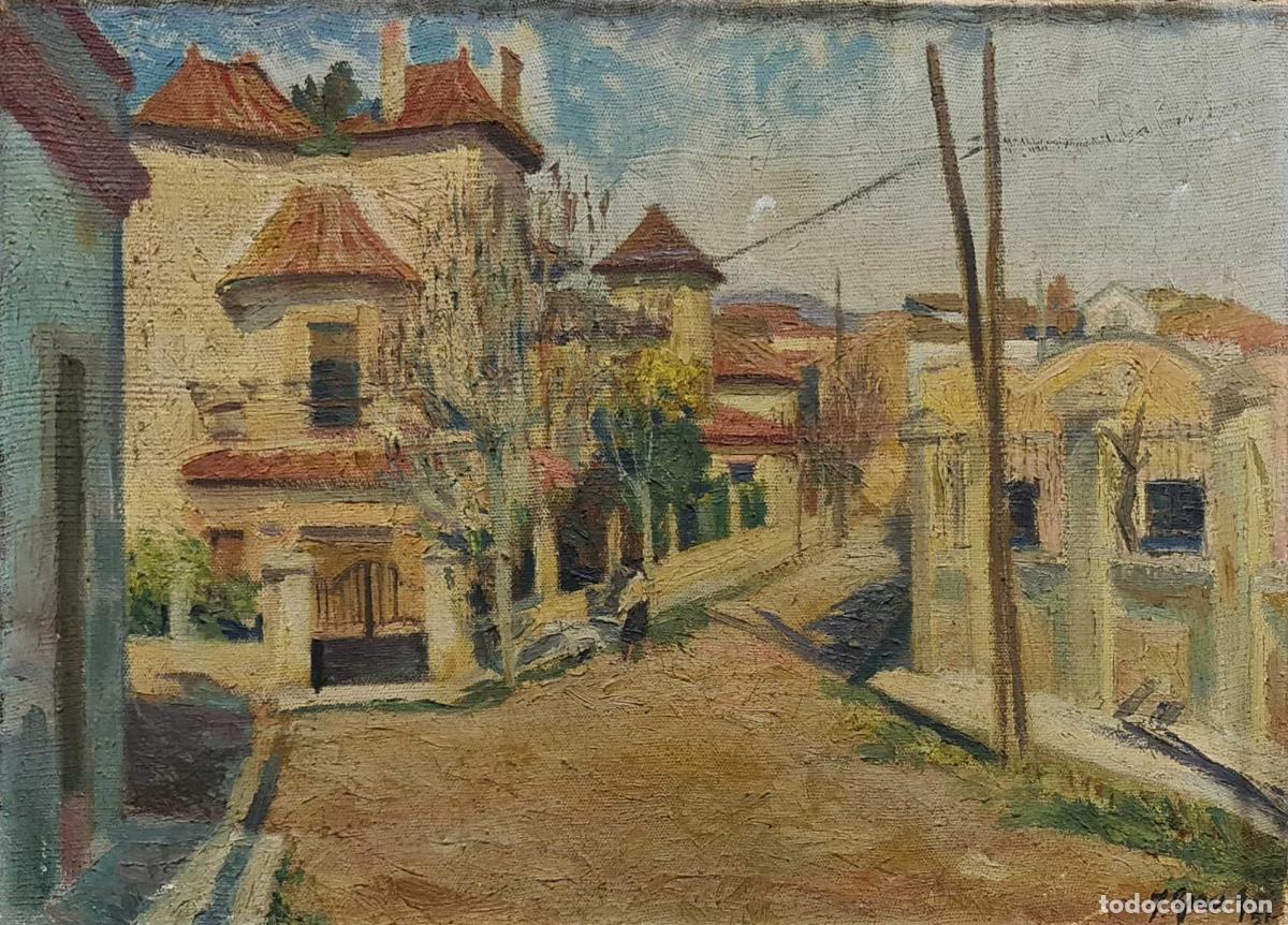Art: JOSEP GRAU GARRIGA. CALLE DE SANT CUGAT. &Oacute;LEO SOBRE TELA ARPILLERA. ESPA&Ntilde;A. 1951