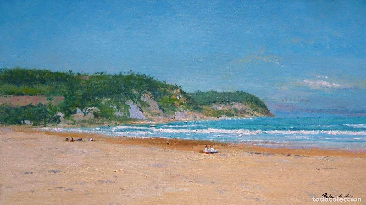 Arte: Oleo de la playa de Rodiles, Asturias - Foto 1