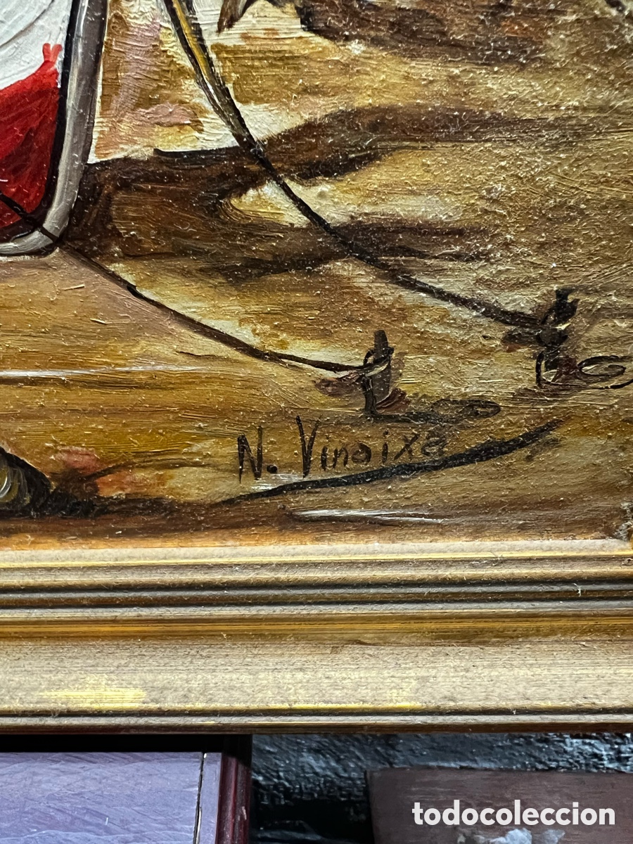 Arte: OLEO SOBRE TABLA VINAIXA BARCOS - Foto 2