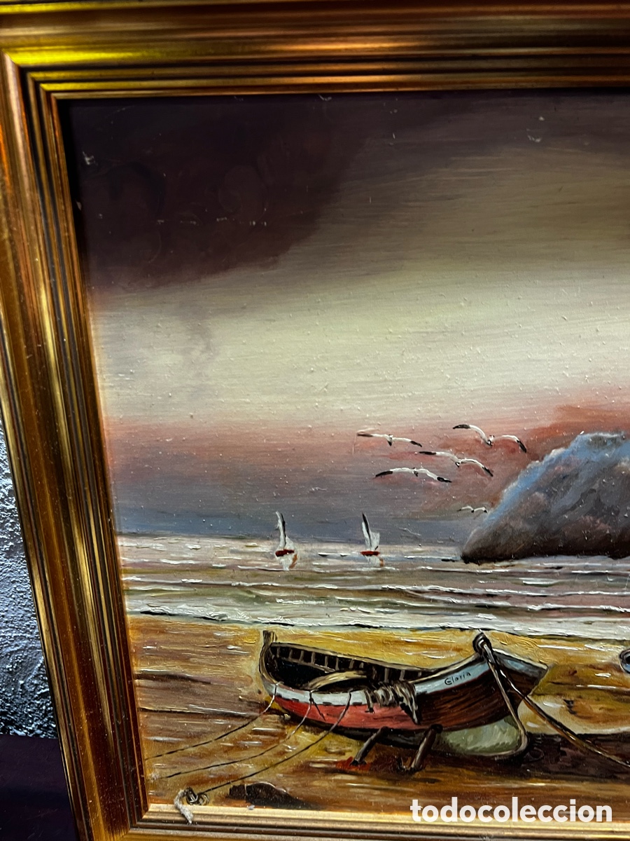 Arte: OLEO SOBRE TABLA VINAIXA BARCOS - Foto 3