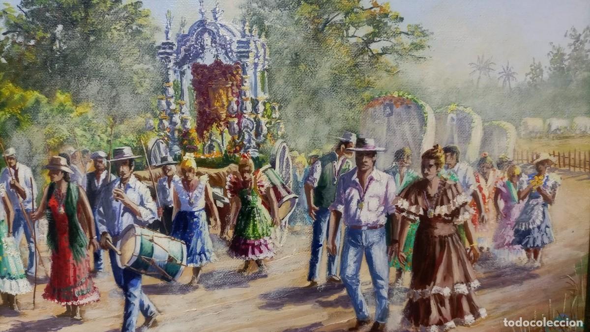 Arte: oleo sobre lienzo escena de el rocio - Foto 6