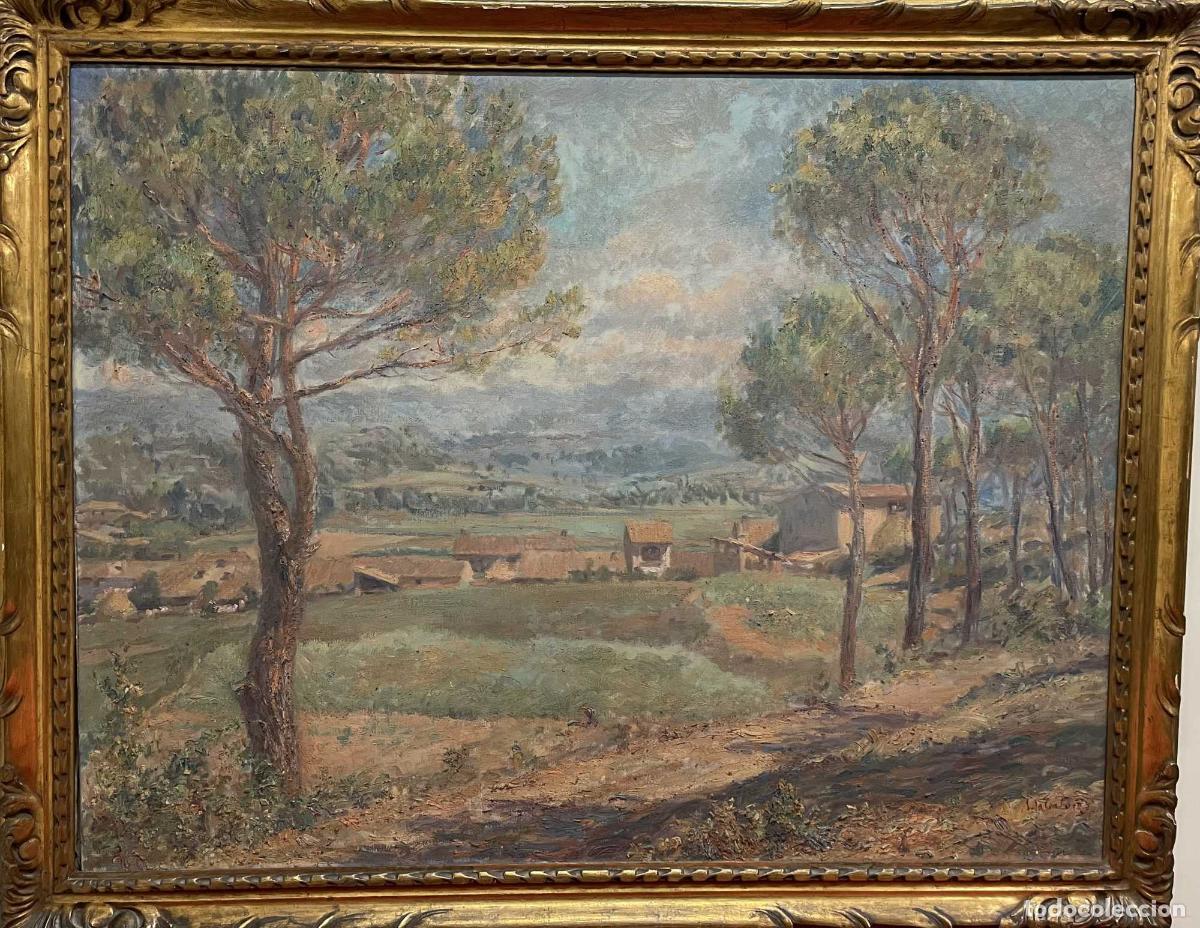 Arte: PAISAJE DE OLOT. ESCUELA CATALANA O OLOT. FIRMA ILEGIBLE. ESPA&Ntilde;A. PPS SIGLO XX