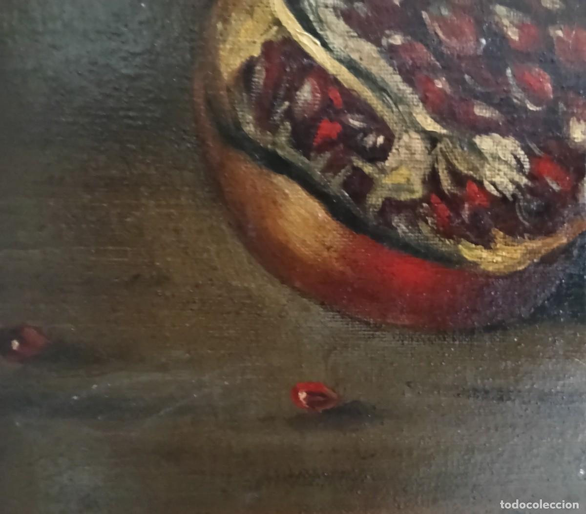 Arte: Bodeg&oacute;n con granada de R (o A) Mu&ntilde;oz en marco dorado - Foto 5