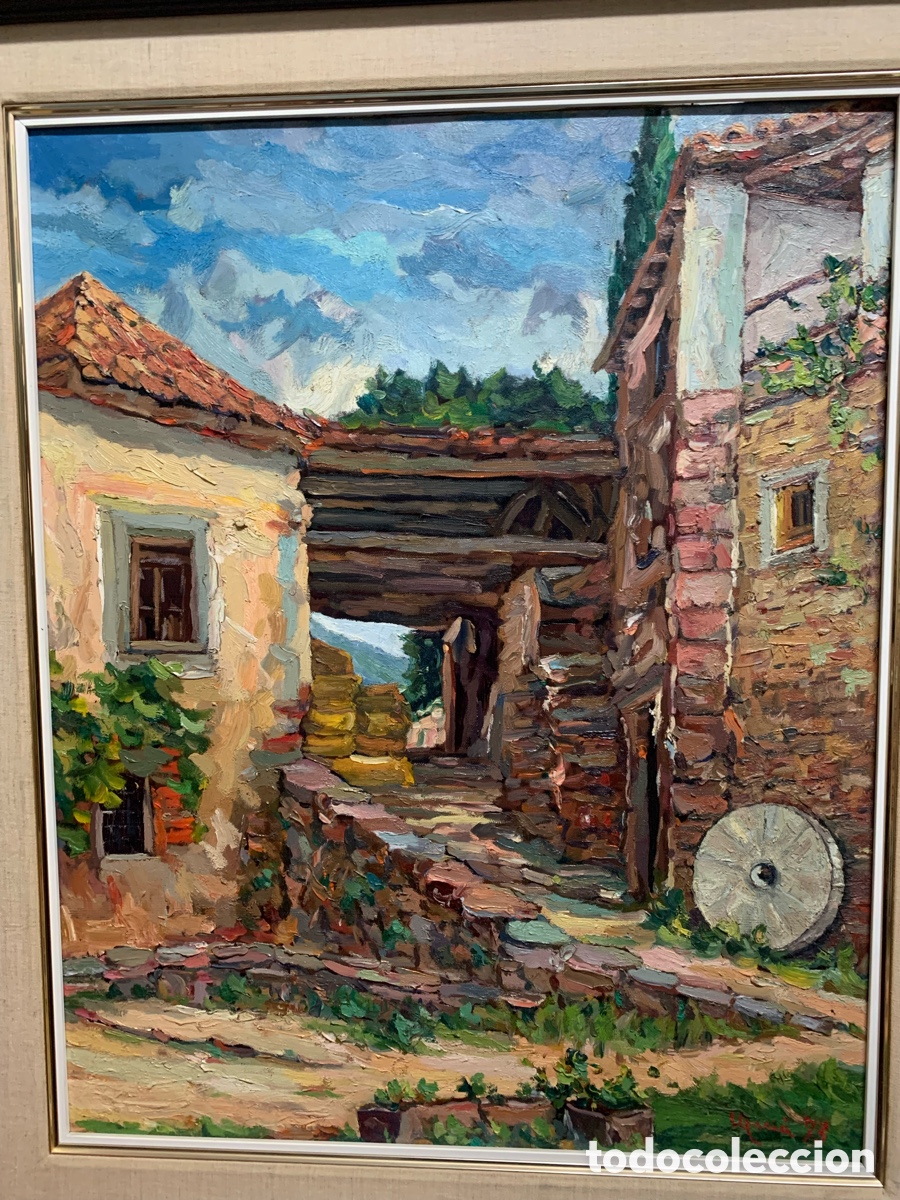 Arte: Francesc Maci&aacute; Gras (sabadell), la Garriga molino de Blancafort 73, 65x81 obra y 83,5x99,5 con marco