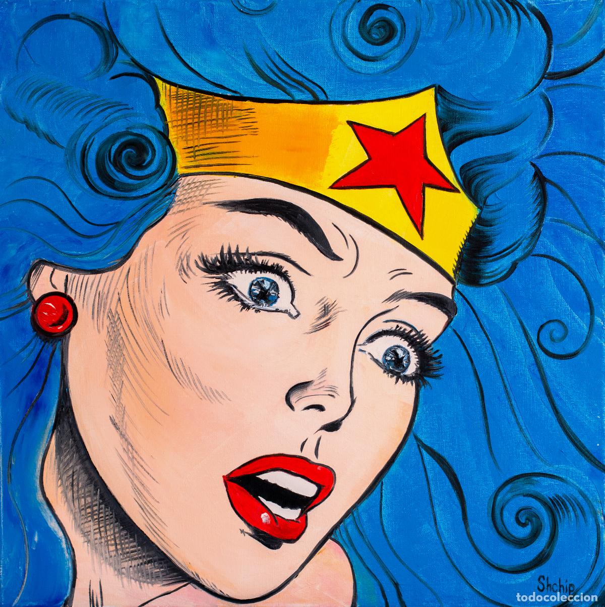 Arte: Cuadro Wonder Woman With Blue Hair .