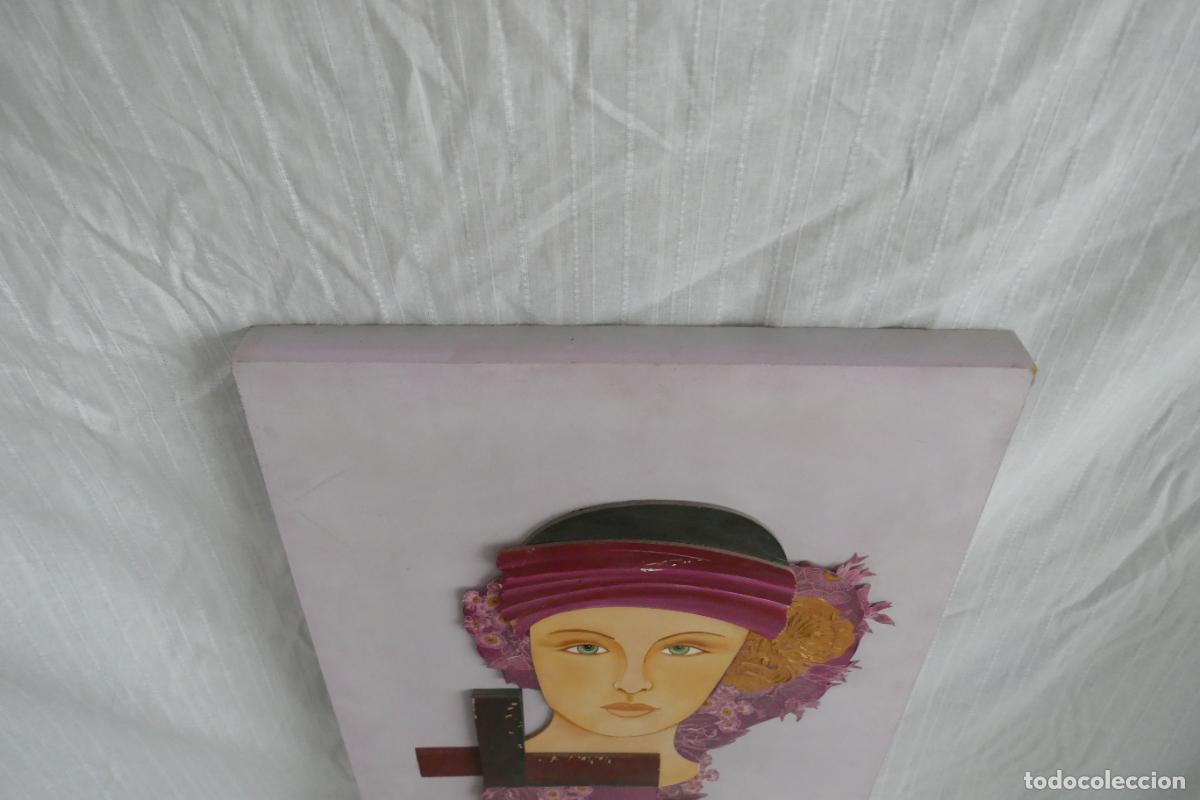 Arte: Oleo sobre tabla de una mujer. - Foto 18