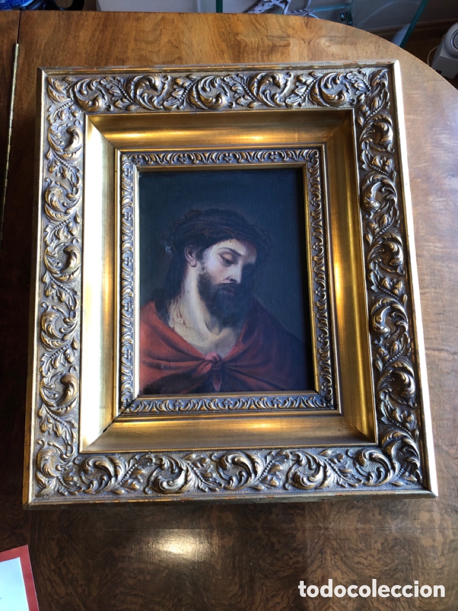 Arte: Oleo sobre lienzo marco en pan de oro - Foto 1