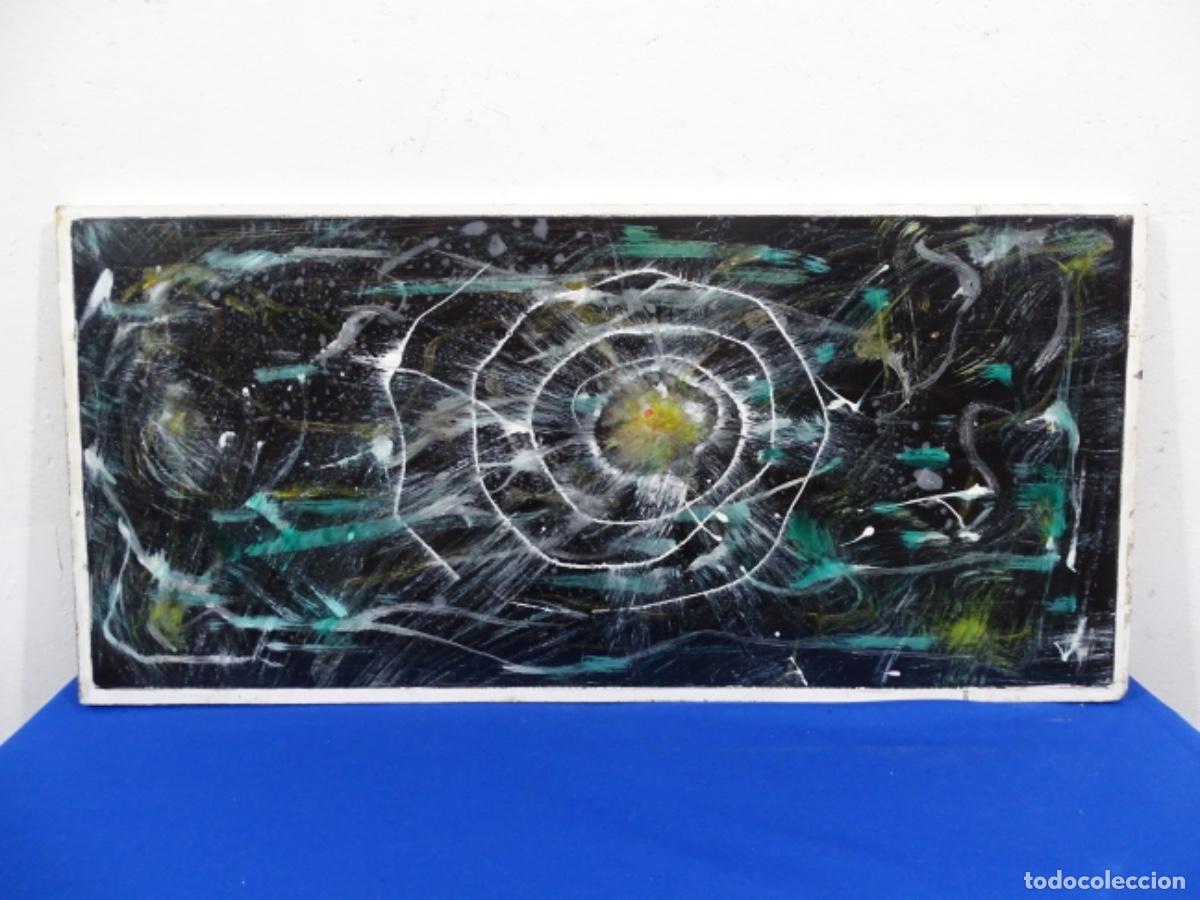Arte: OLEO ABSTRACTO SOBRE TABLA ANONIMO. GALAXIA. - Foto 1