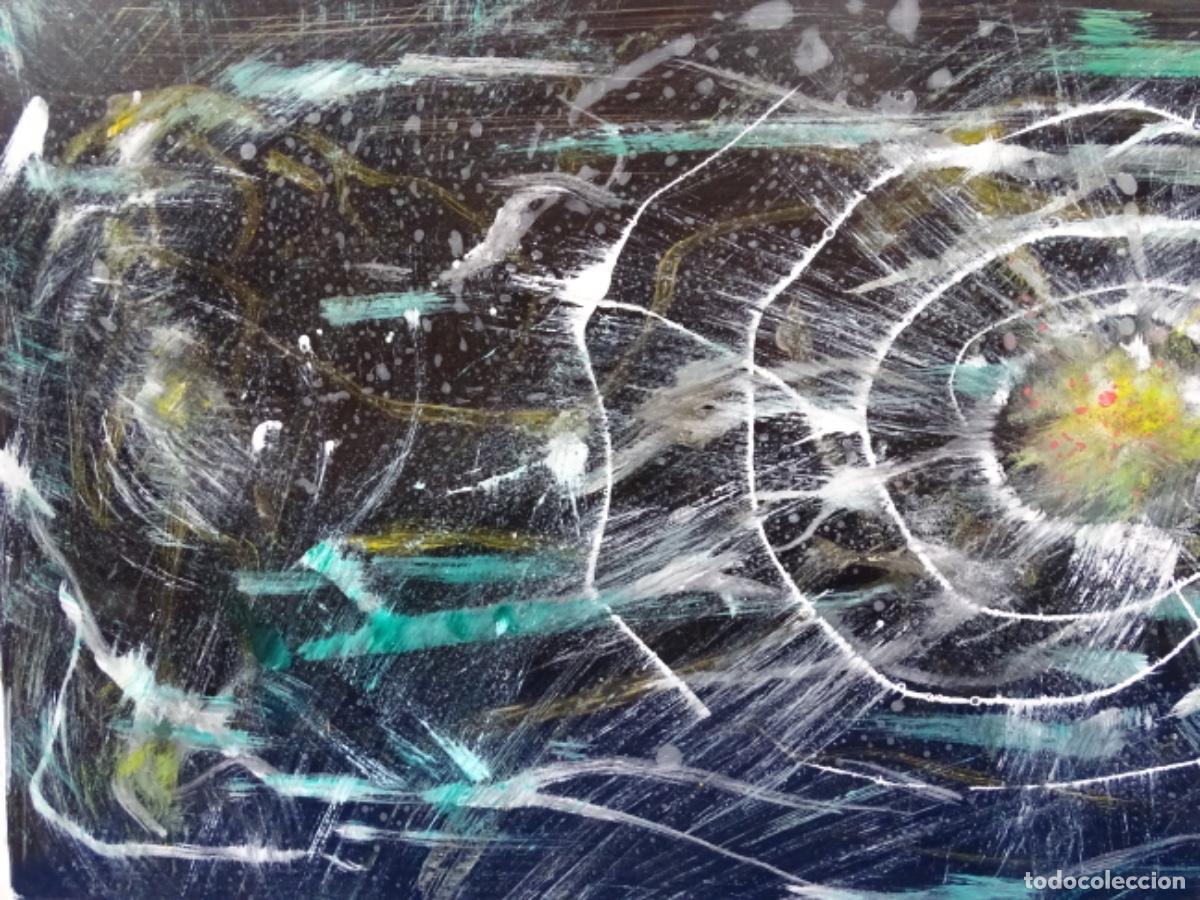 Arte: OLEO ABSTRACTO SOBRE TABLA ANONIMO. GALAXIA. - Foto 2