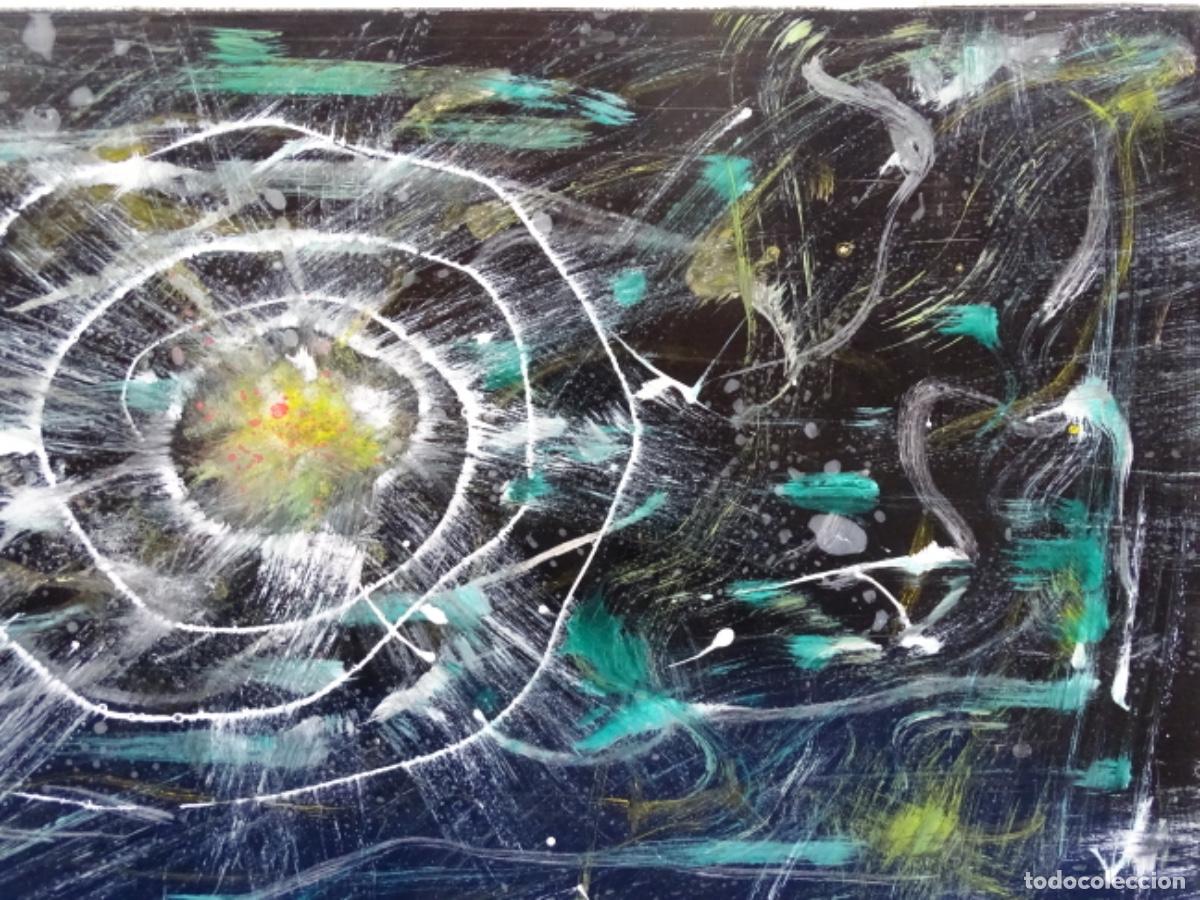 Arte: OLEO ABSTRACTO SOBRE TABLA ANONIMO. GALAXIA. - Foto 3