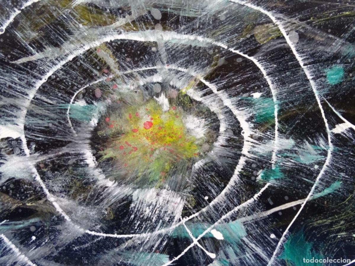 Arte: OLEO ABSTRACTO SOBRE TABLA ANONIMO. GALAXIA. - Foto 4