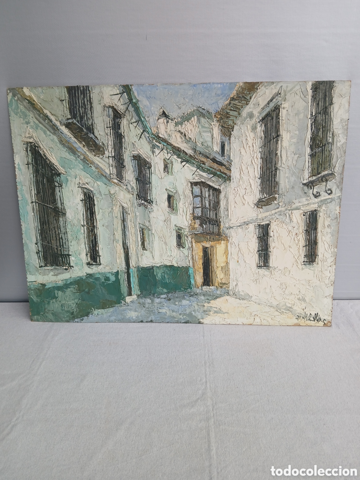 Arte: &Oacute;leo sobre tablex, autor a indentificar - Foto 1
