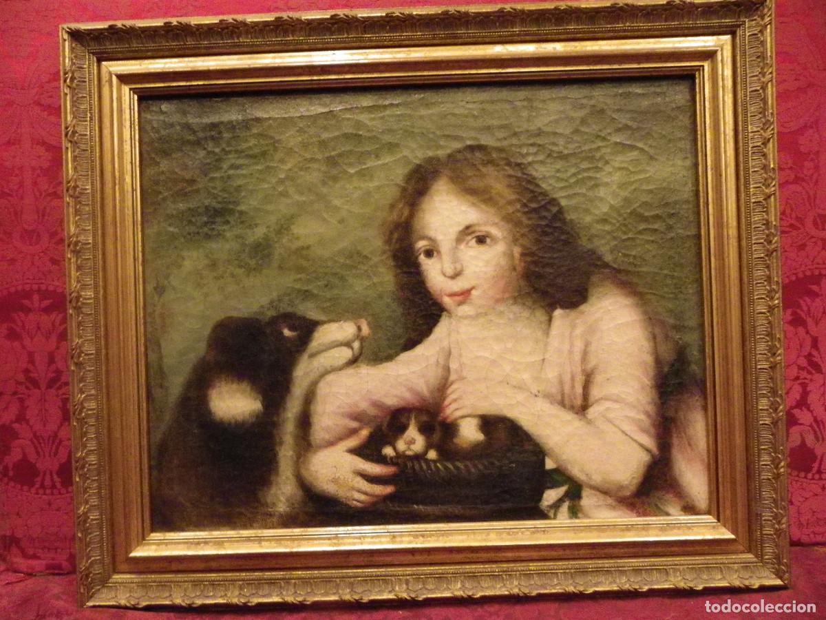 Arte: Bodeg&oacute;n S-XVIII Ni&ntilde;a con perritos - Foto 3