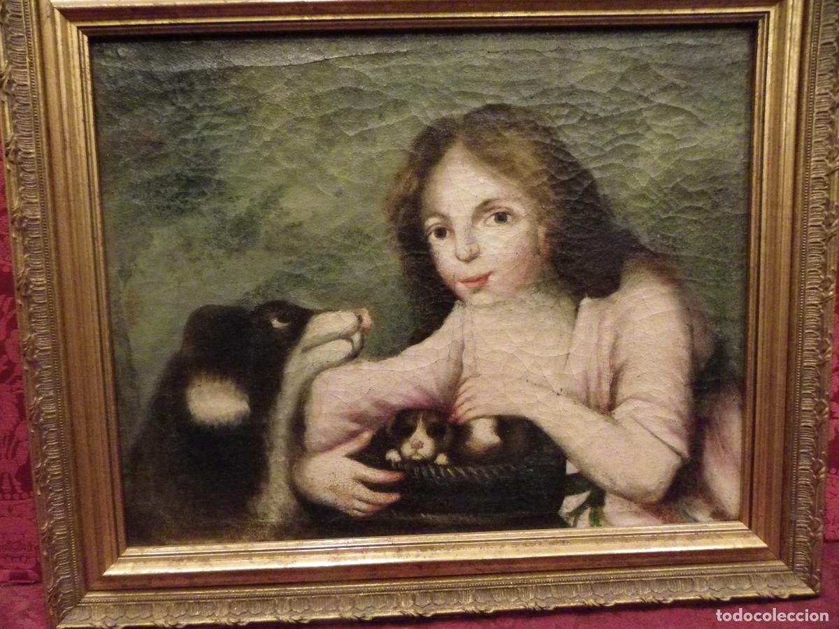 Arte: Bodeg&oacute;n S-XVIII Ni&ntilde;a con perritos - Foto 4