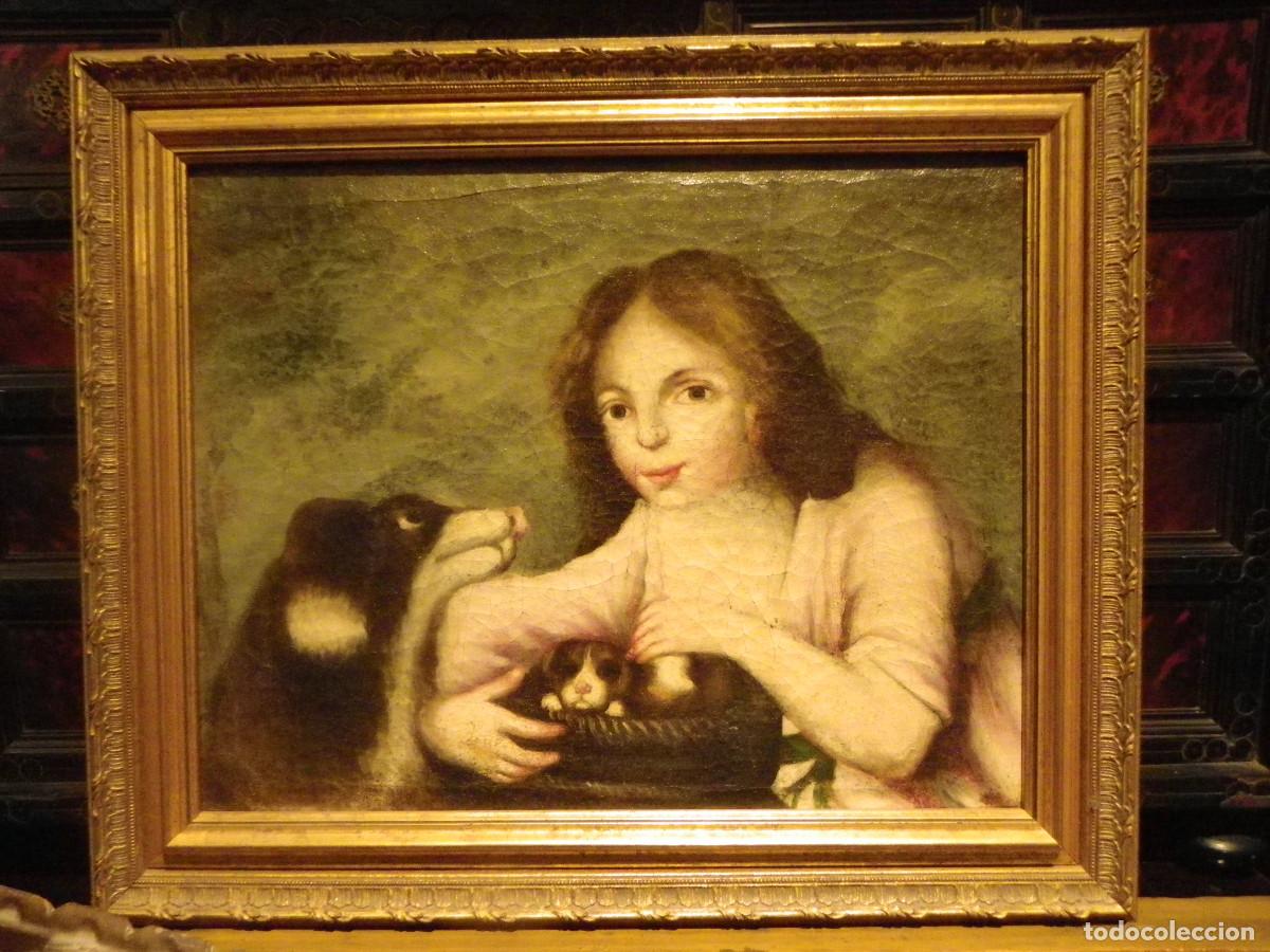 Arte: Bodeg&oacute;n S-XVIII Ni&ntilde;a con perritos - Foto 6