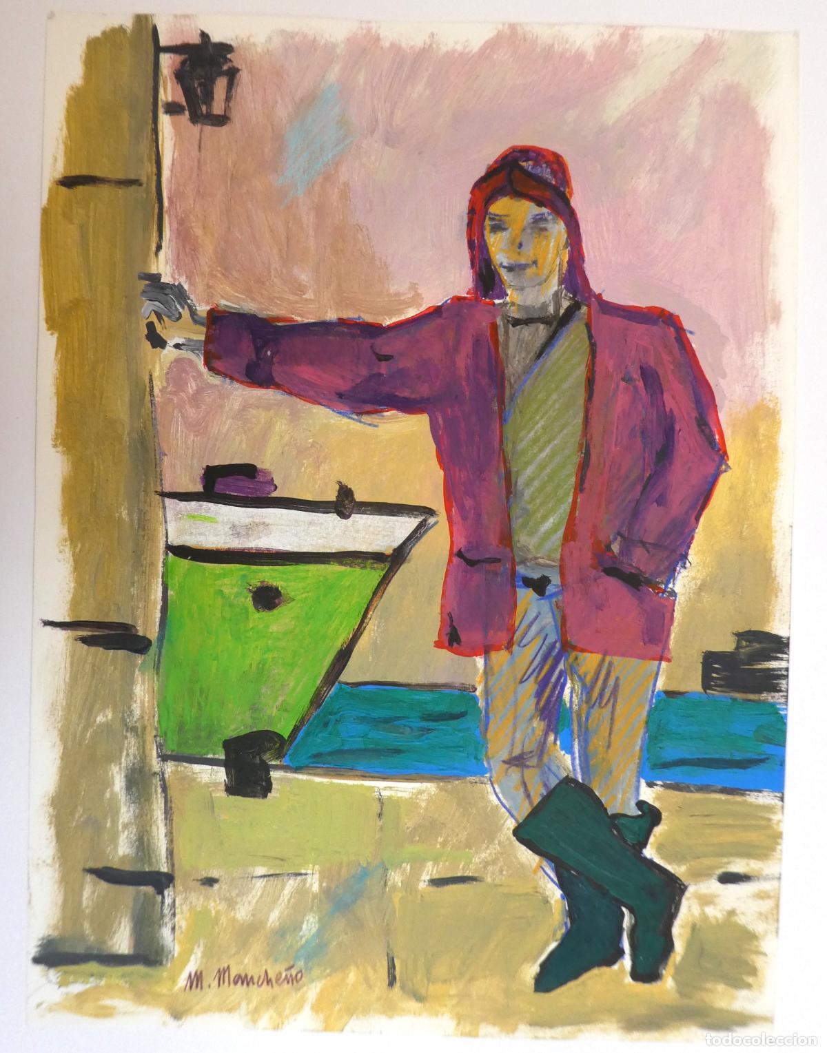 Arte: Oleo de M. Manche&ntilde;o .mide 41X30 cm - Foto 1