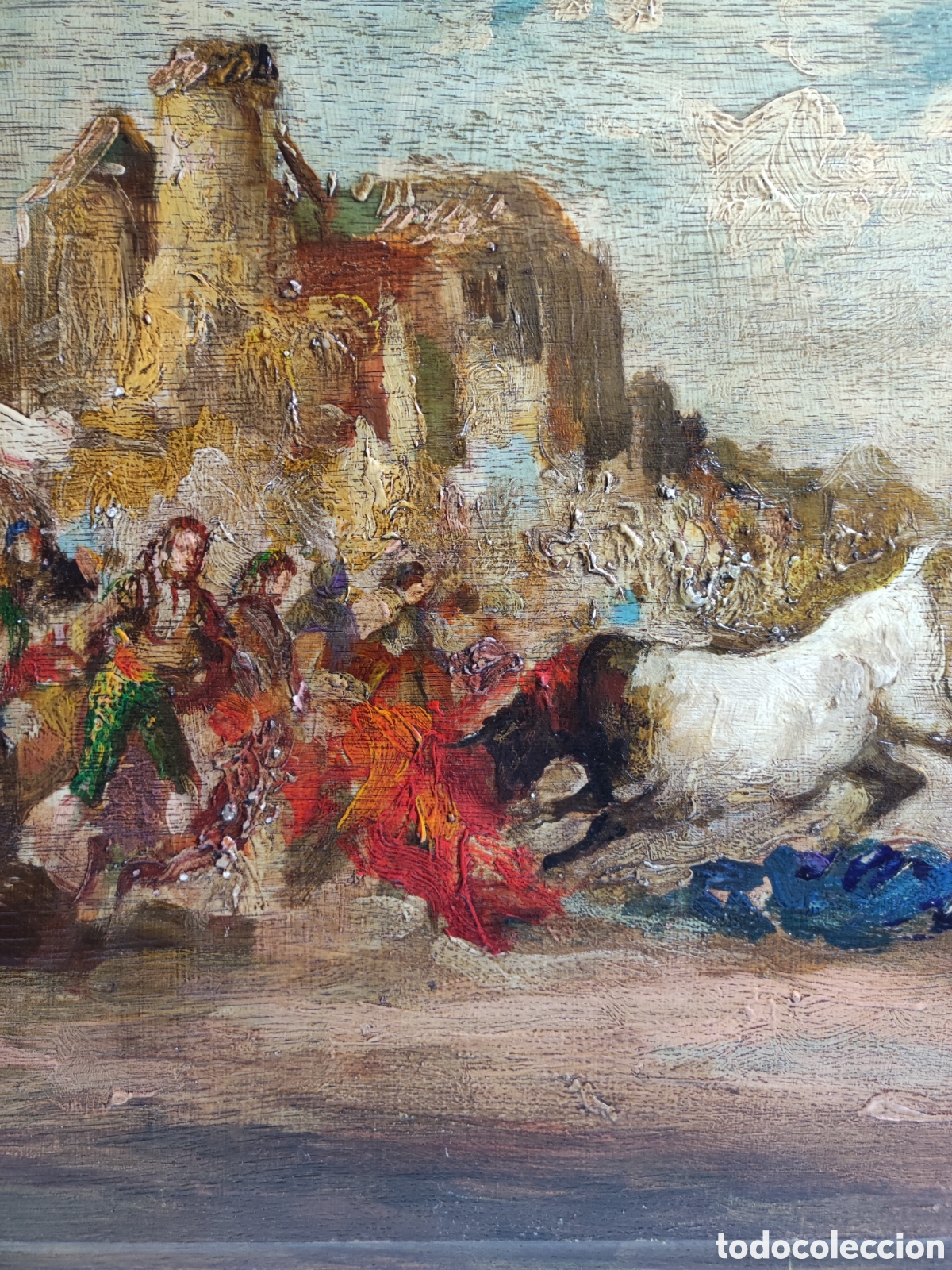 Arte: Tabla pintada toros fda. - Foto 3