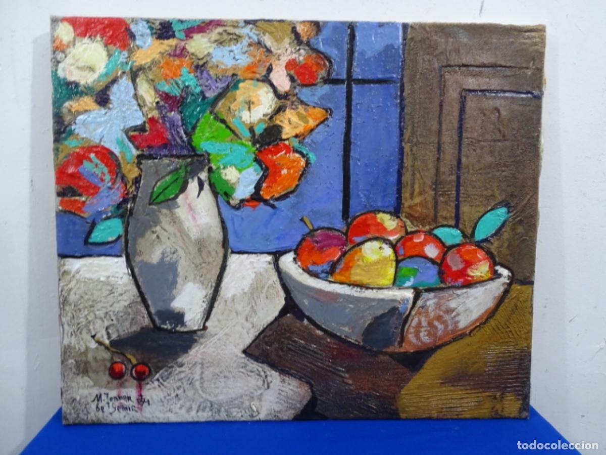 Kunst: OLEO TELA MIQUEL TORNER DE SEMIR (SANTA PAU, GIRONA 1938). BODEG&Oacute;N.