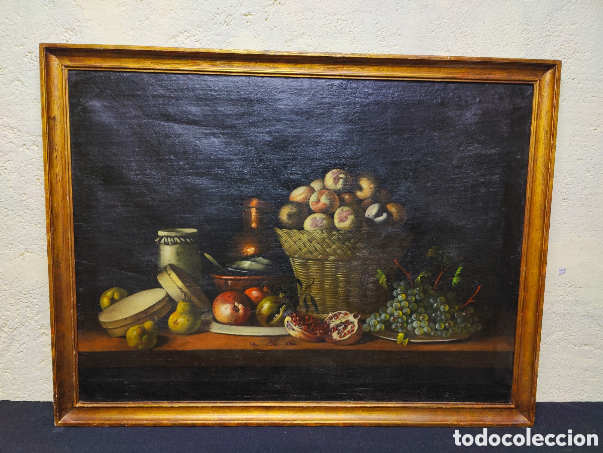 Arte: ANTIGUO OLEO SOBRE TELA BODEGON - Foto 1
