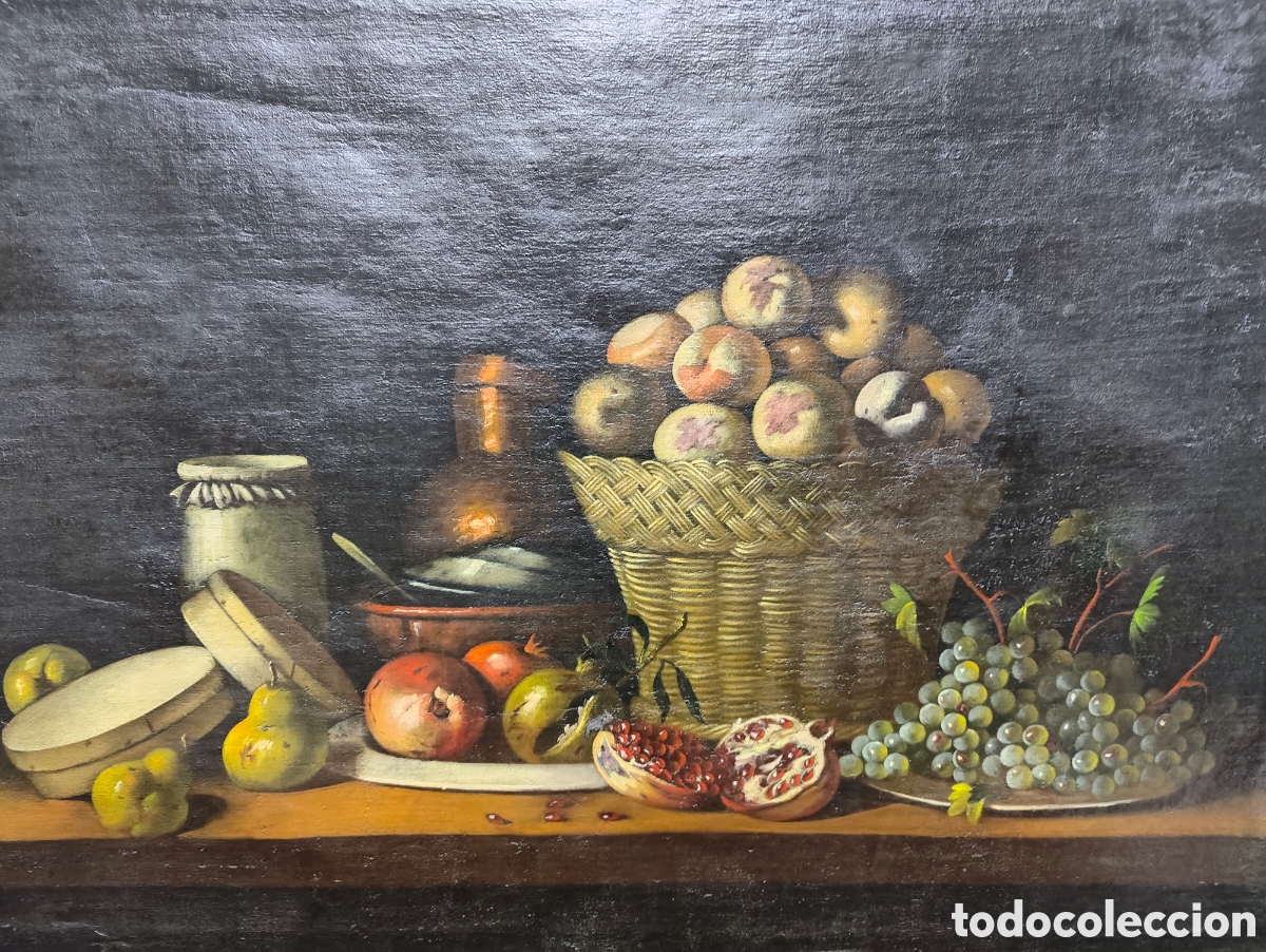 Arte: ANTIGUO OLEO SOBRE TELA BODEGON - Foto 3