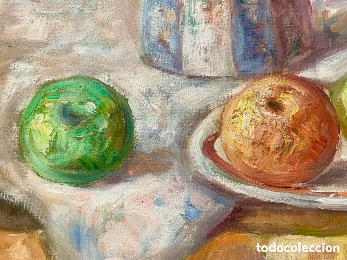 Arte: T. Denver , bodeg&oacute;n con frutas, 41x31 cm - Foto 3