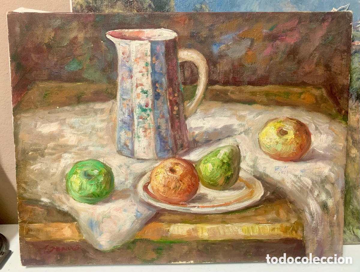 Arte: T. Denver , bodeg&oacute;n con frutas, 41x31 cm - Foto 1