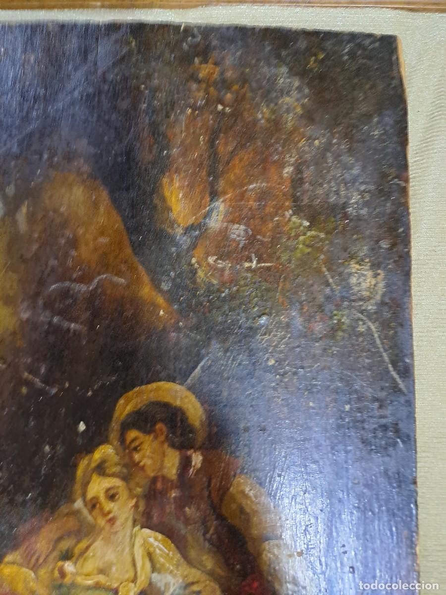 Arte: &Oacute;leo sobre tabla con escena rom&aacute;ntica - Foto 3
